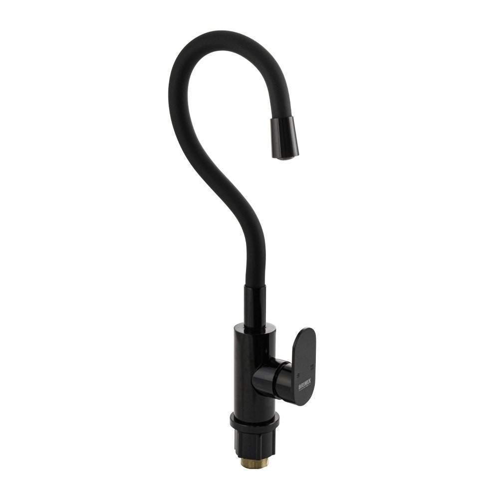 Смеситель BRIMIX 80209 кухонный гибк.излив ,черный из алюм.,шар.