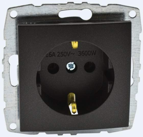 Розетка Mono  500-002021-117  Графит  1-я  с/з с/п 16А  L/D