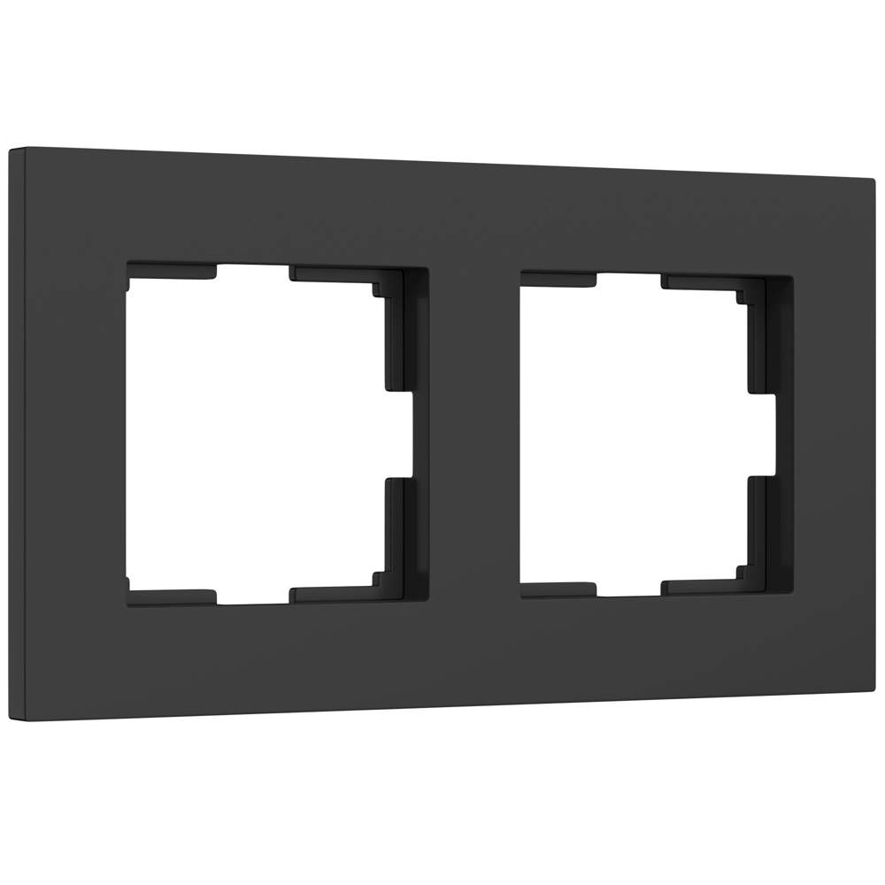 Рамка черный матовый на 2 пост  Slab  -  W0022908