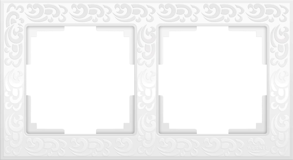 Рамка  Frame белая 2-м  WL05-02 Пластик матовый Flock