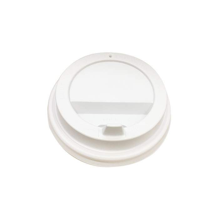 Крышка д/бум.стаканов TLS-80  белая d-80мм, хол/гор, с носиком ПС  1/100шт  19-1228/107293