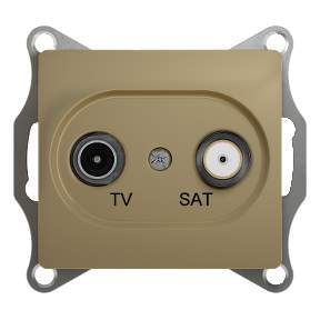 Розетка SE Glossa  Титан  TV-SAT 2-м СП оконечн. 1DB  GSL000497