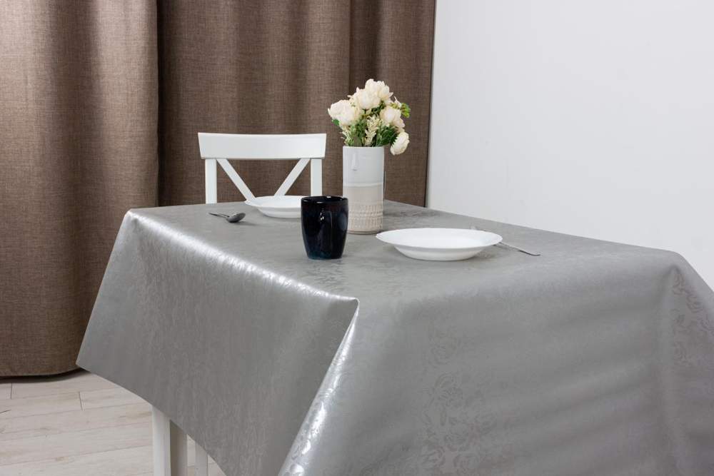 Клеенка ПВХ Эколайн Арлин платинум 140см в основе полиуретан/поверхность термо ПВХ JYPD-004 /13377