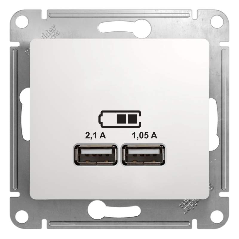 Розетка SE Glossa  Платина  USB  1-м  GSL001233