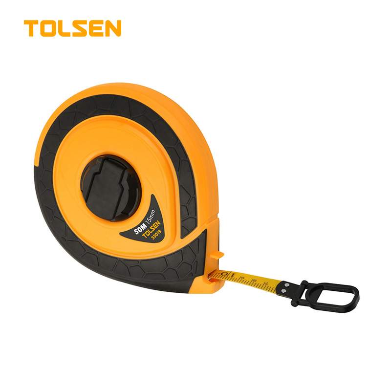 Лента мерная геодезическая TOLSEN Industrial 50мх15мм фибер.,зак.корпус  35019