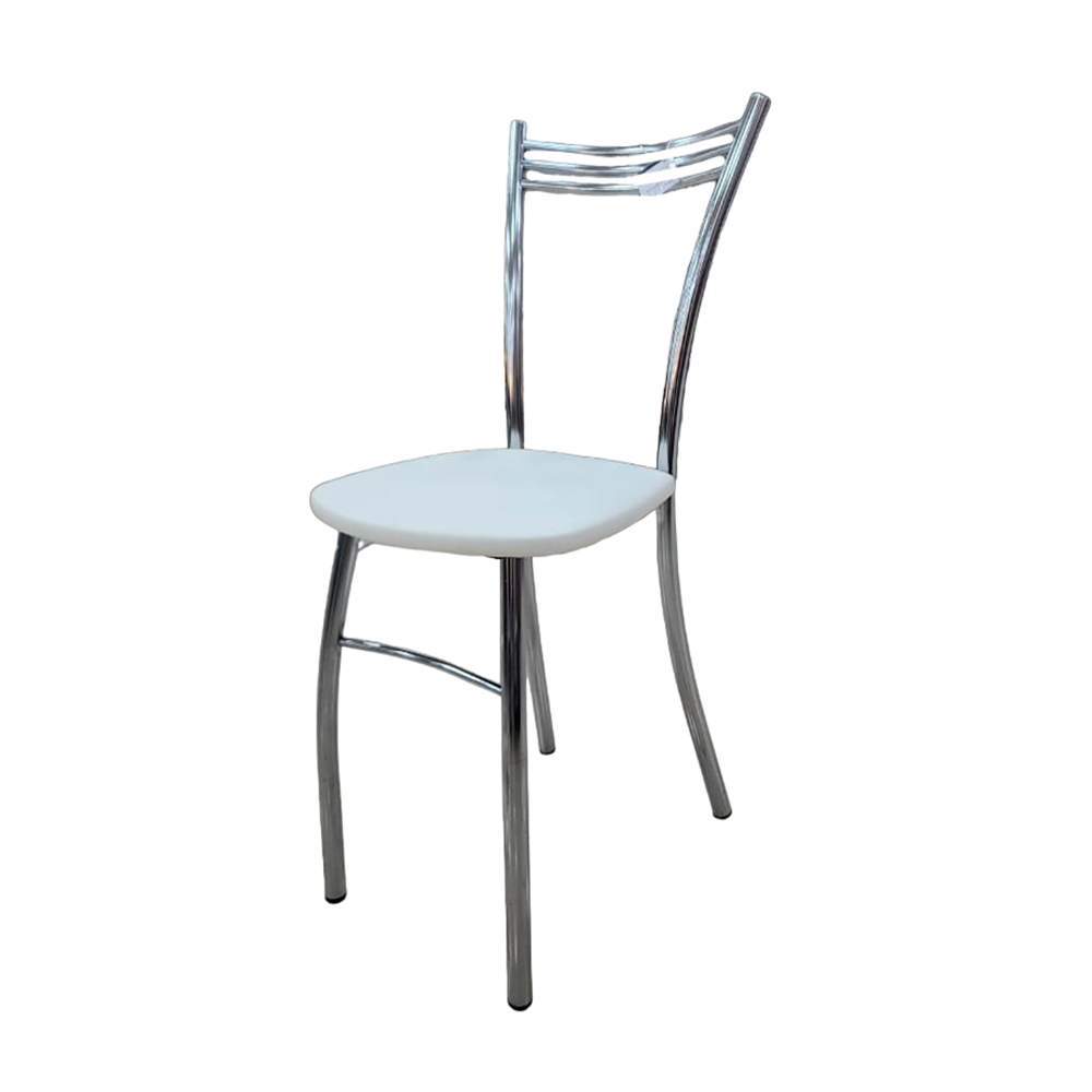 Стул Хром (каркас хром+сиденье Трапеция к/з эко Белый)