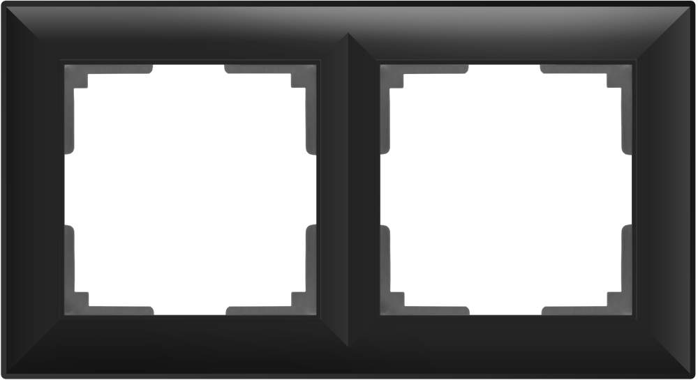 Рамка  Frame чёрная мат. 2-м  WL14-02 Пластик Fiore - W0022208