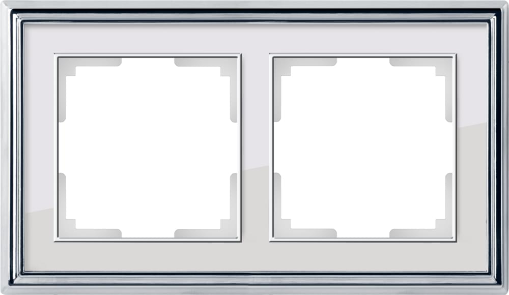 Рамка  Frame сереб./белый 2-м  WL17-02 Металл/Стекло Palacio - W0021331