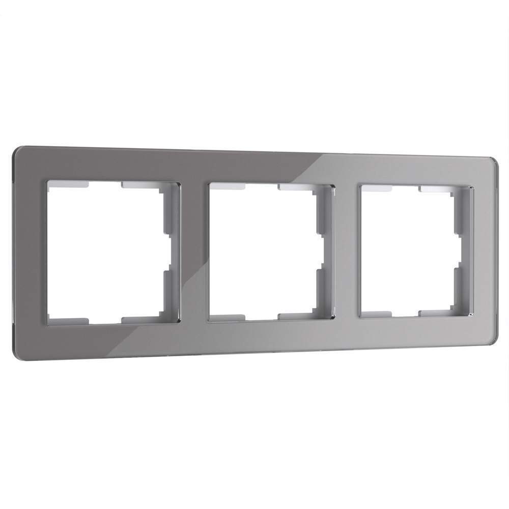 Рамка Acrylic графит на 3 пост  -  W0032704