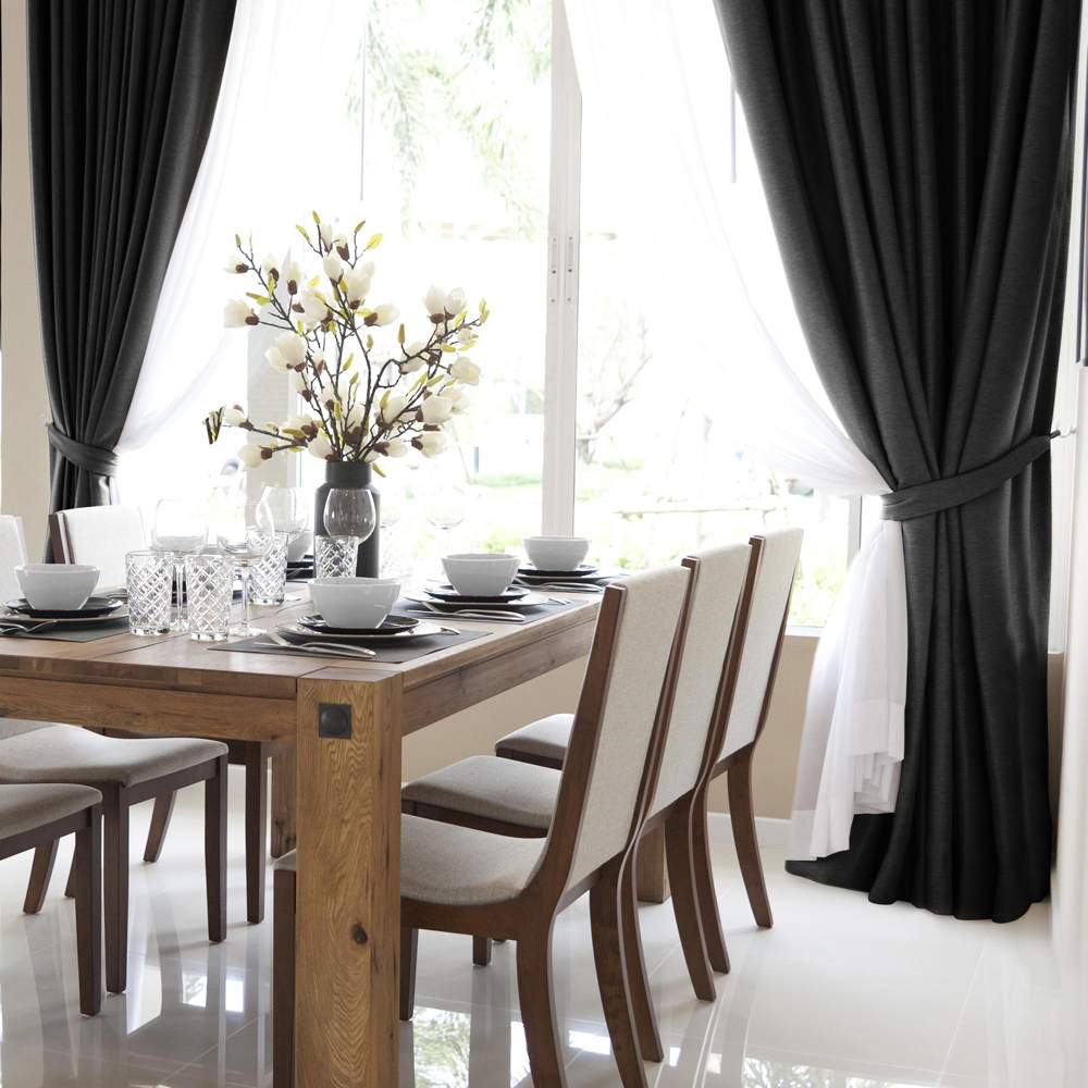 ВОЛШЕБНАЯ НОЧЬ рогожка Комплект штор графит 165х270 2шт 777454 ДТ172/Ш0148/КШК038  