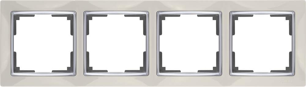 Рамка  Frame сл.кость/серебро 4-м  WL03-04-ivory Пластик Snabb - W0041903