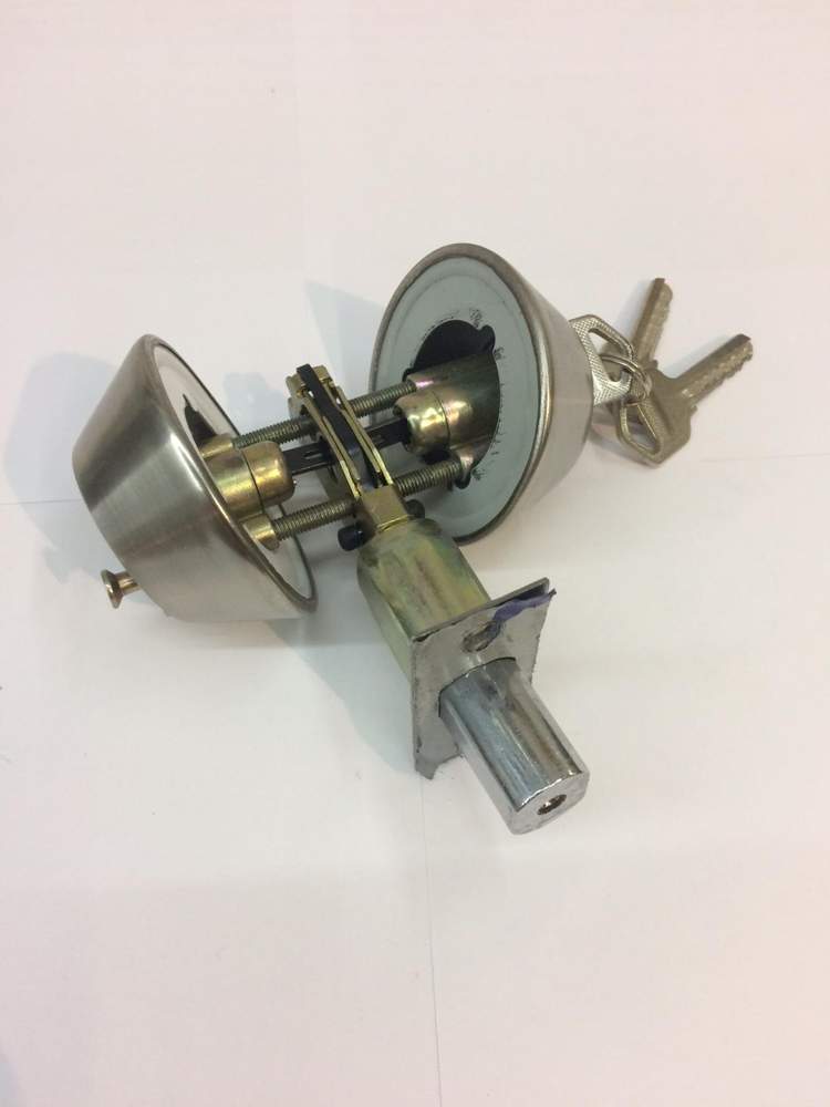 Замок врезной deadbolt 102 (кл/кл) 3 ключа Никель