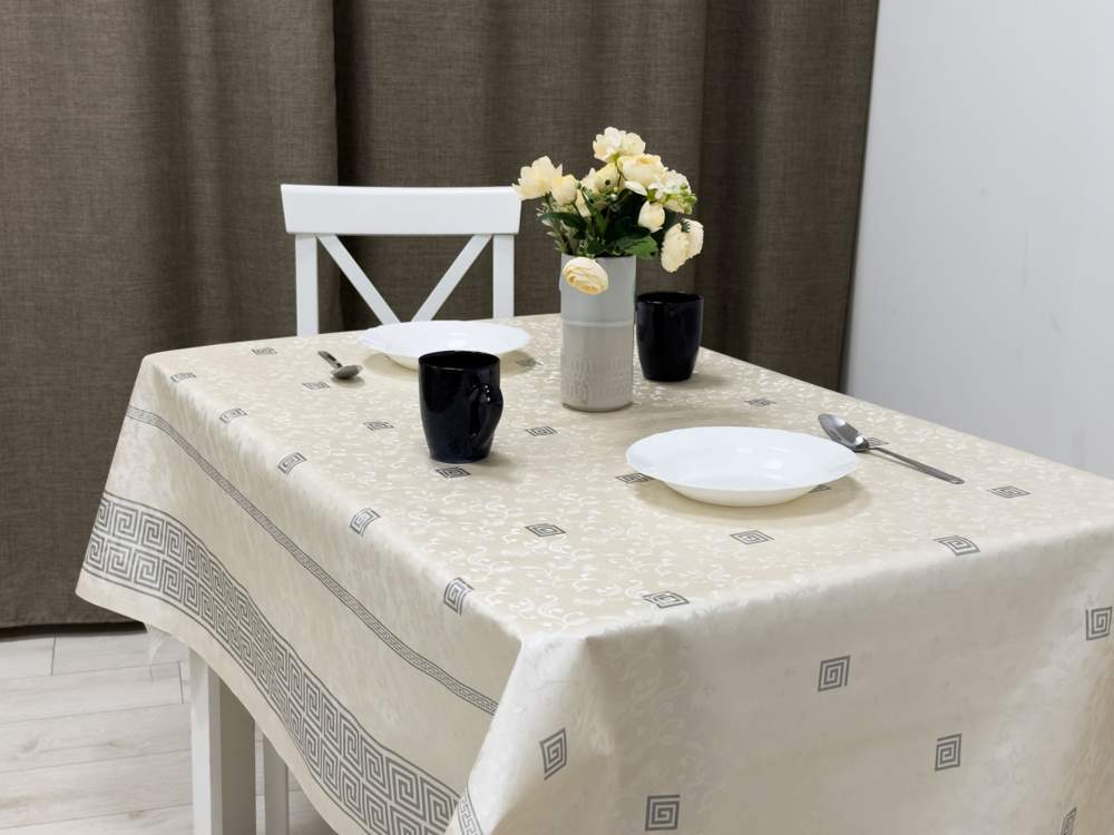 Клеенка ПВХ LaPerla серебро 140см нетканая основа Dasch GL-004S/12433