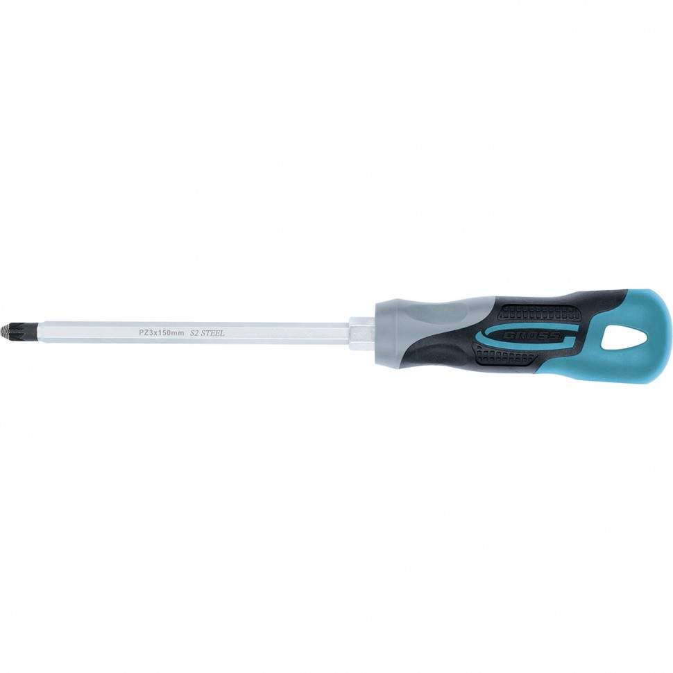 Отвертка GROSS PZ3х150мм S2 трехкомп.ручка  12163