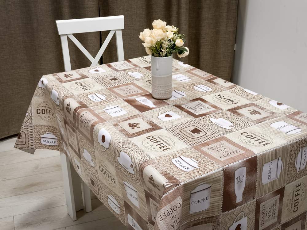 Клеенка ПВХ Miror Чай и кофе 140см нетканая основа Dasch M81233A/14518