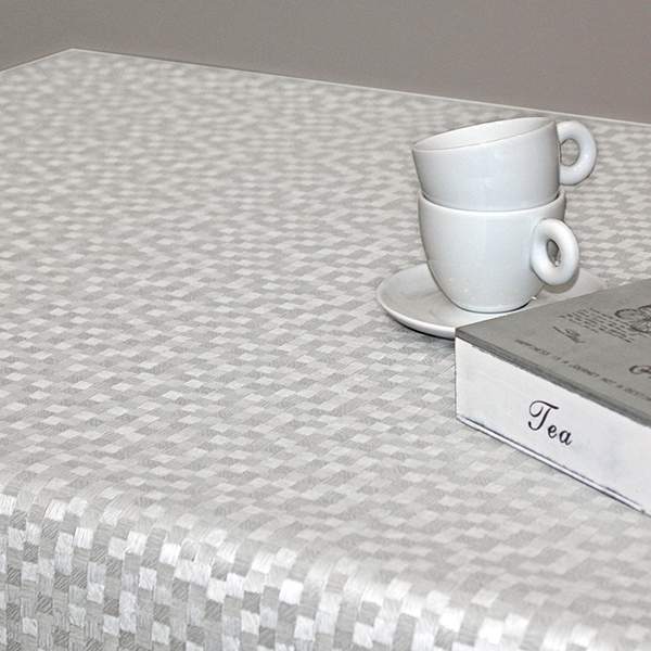 Клеенка ПВХ Polyline Дижон белый 140см тканевая основа Protec Textil PLYZ140556-WH /6138