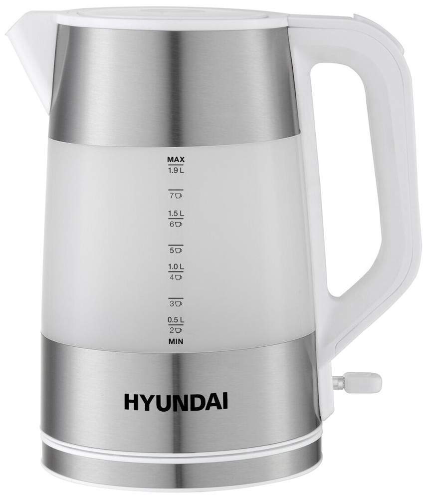 Чайник Hyundai HYK-P4025 белый/серебр.