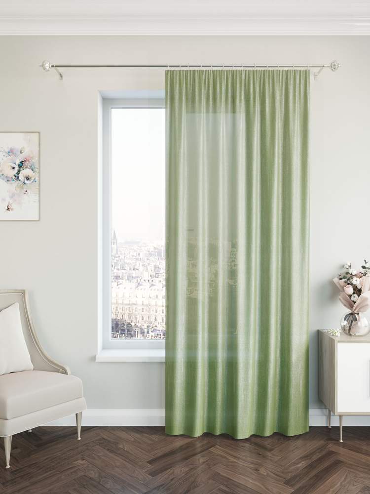 Штора  Портьерная  IJ99-03 Жаккард  200х260  зеленая