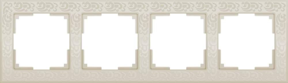 Рамка  Frame сл.кость 4-м  WL05-04-ivory Пластик матовый Flock