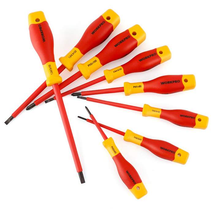 Отвертка крест.изолир. WORKPRO тонкая PZ3х150мм  WP341022