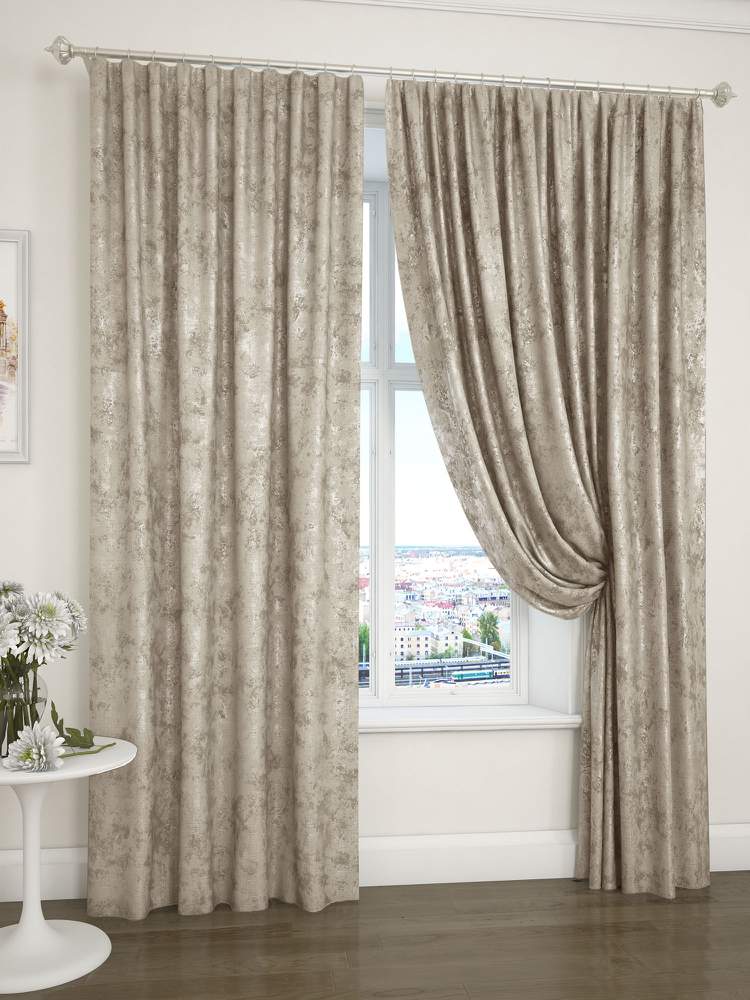 Штора  Портьерная  J700-02 Жаккард  200х260  бежевая (полиэстер)