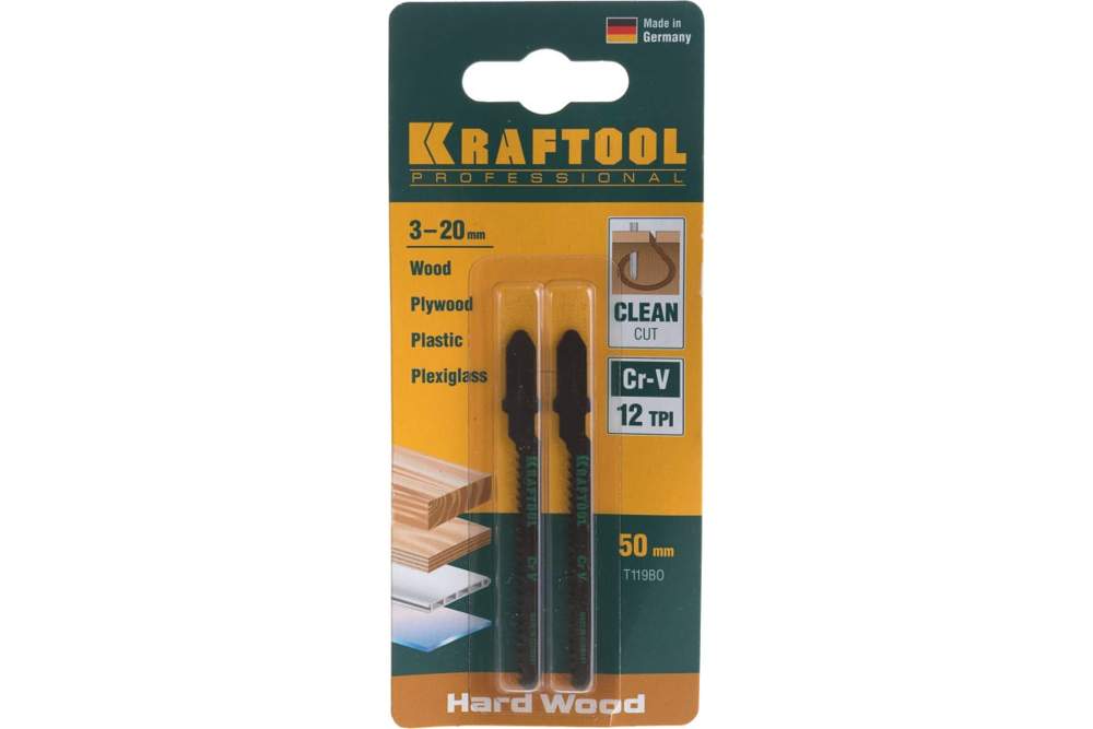 Пилки KRAFTOOL T19BO п/дереву Cr-V 2шт/уп  159536-2