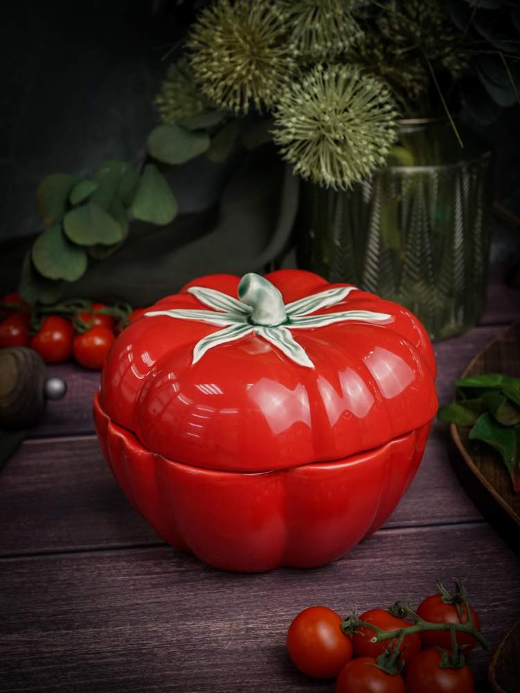 CASA DI FORTUNA Tomato Емкость с крышкой 1000мл 17,6см керамика CDF TM01
