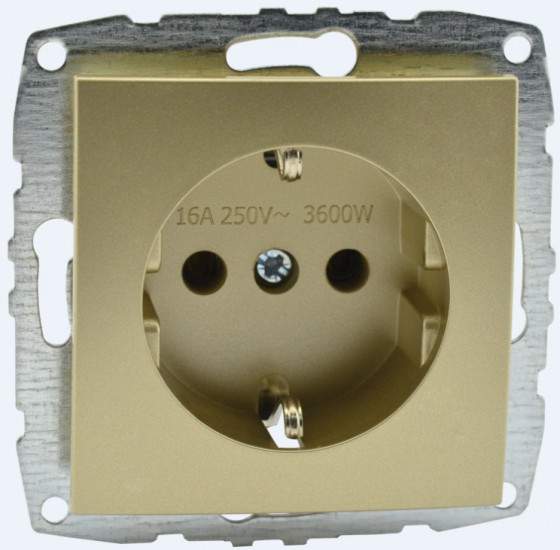 Розетка Mono  500-002221-117  Титан 1-я  с/з с/п 16А  L/D