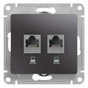 Розетка SE Glossa  Графит  RJ45+ RJ45  2-м  кат.5е  GSL001385кк