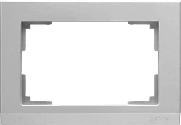 Рамка  Frame серебро 2-я д/дв.роз. WL04-01-DBL Пластик матовый Stark - W0081806