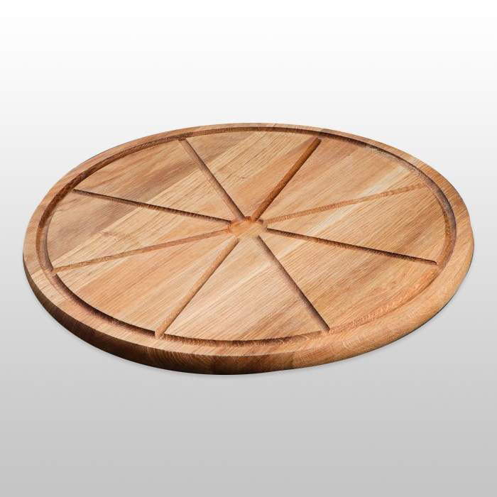 ХОЗЯЮШКА Доска-блюдо д/пиццы 40-7 бук d.250мм с разделениями 6 кусков