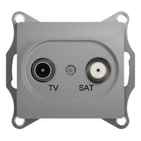 Розетка SE Glossa  Алюмин. TV-SAT 2-м СП оконечн. 1DB  GSL000397