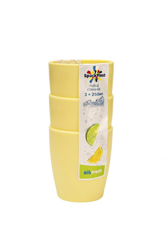 SPARK PLAST Набор стаканов 3штх250мл полипропилен d75x153мм IS10310 