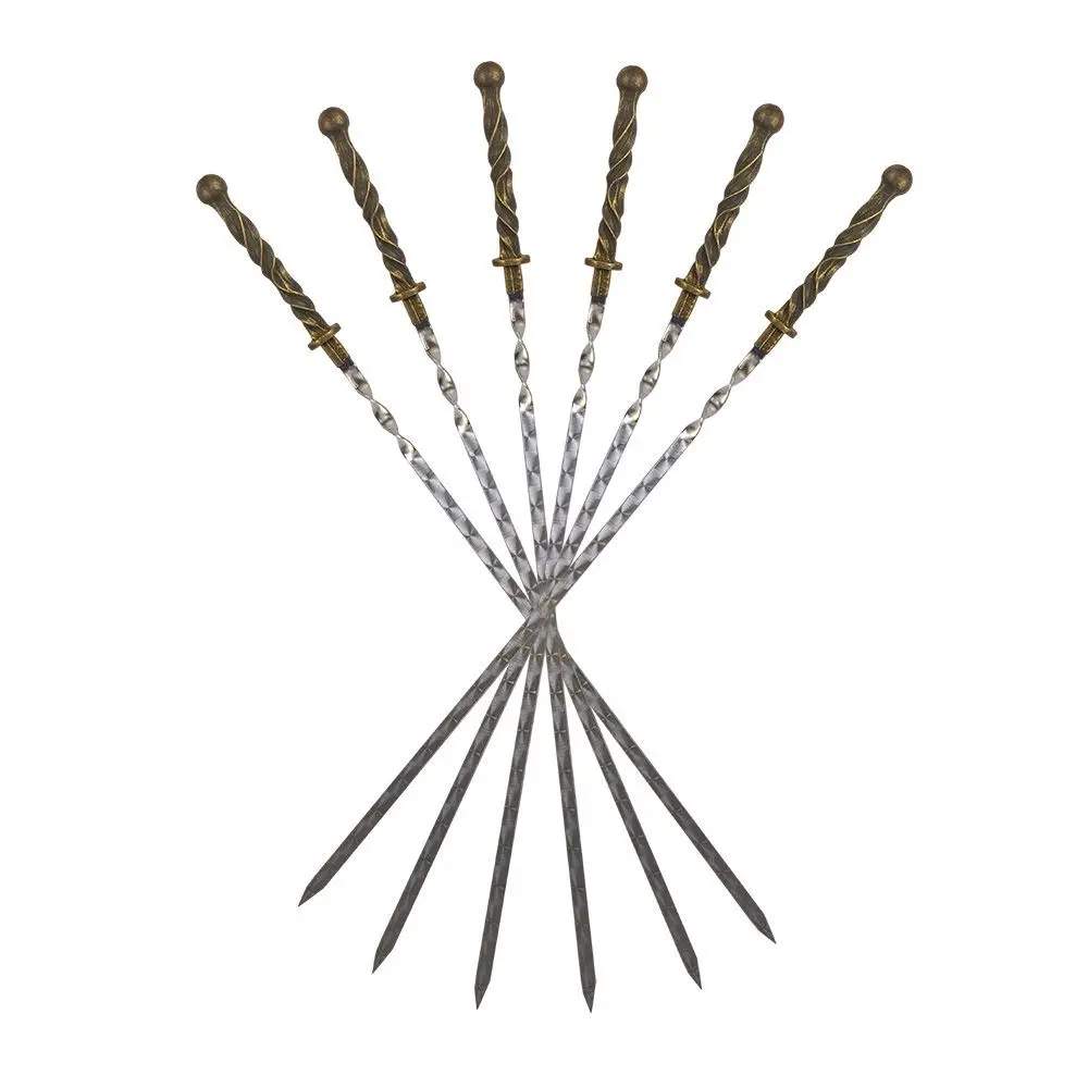 Шампур 3*12*450 кованая ручка Кардинал (6 шт. к-т)