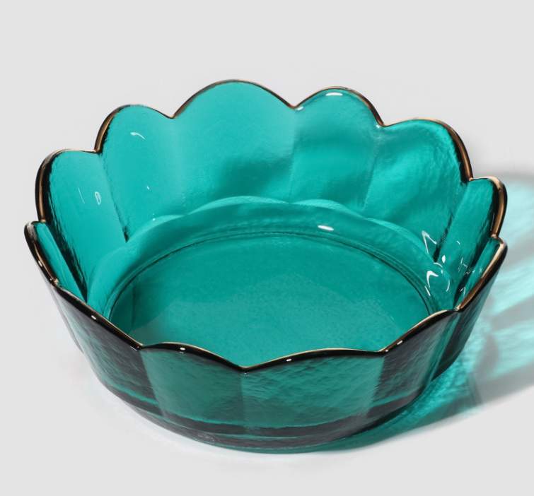 Салатник 48495 Изумруд с золотой каймой 160х160х80мм 