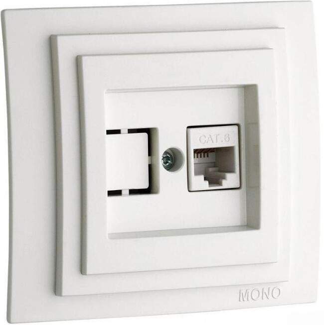 Розетка Mono Despina 102-190005-125  Белая  Комп.(Rj45 Cat6) 