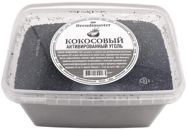 Уголь кокосовый активированный д/очистки самогона 1,0кг 01034