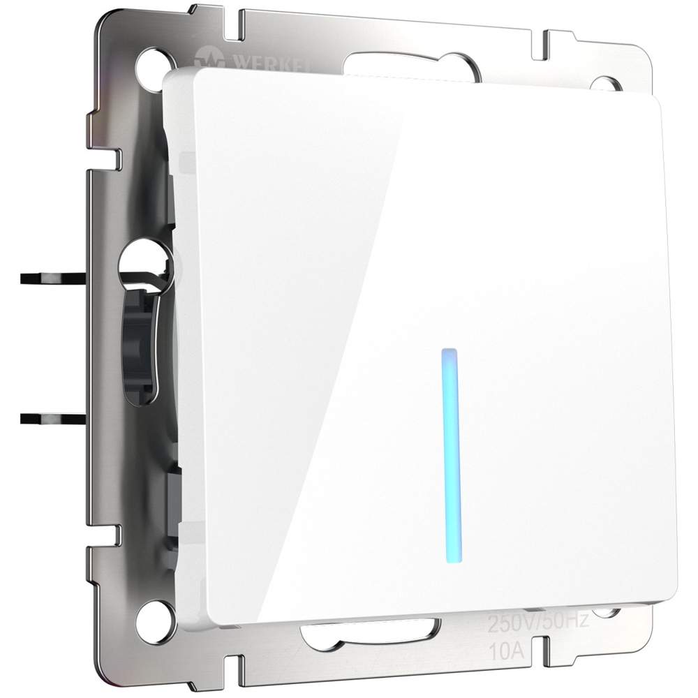 Выкл.  Frame 1-кл. проходной с подсв.  белый  WL01-SW-1G-2W-LED  -  W1112101