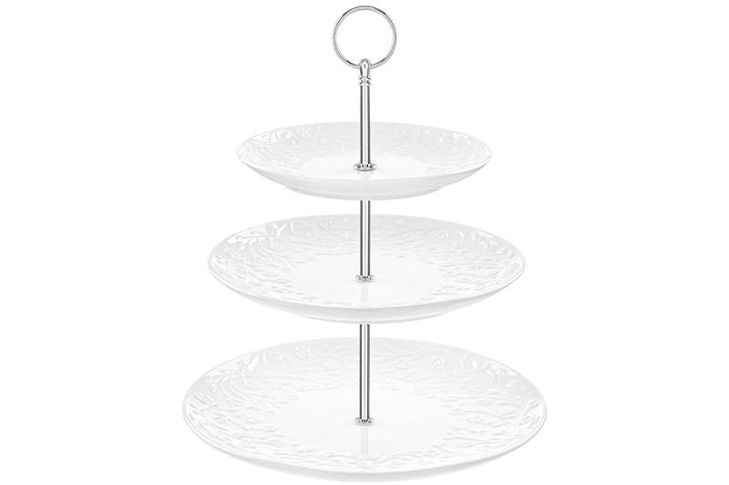 ELAN GALLERY Веточки-цветочки Этажерка 630079 д/конфет и фруктов 3-х ярусная 26х26х34см