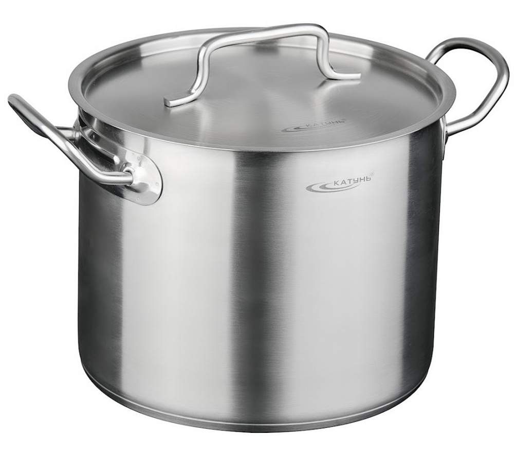 КАТУНЬ Общепит-Шеф Кастрюля  7л d22 h18 с мет.крышкой нерж.тройное дно КТ-ОБ-07
