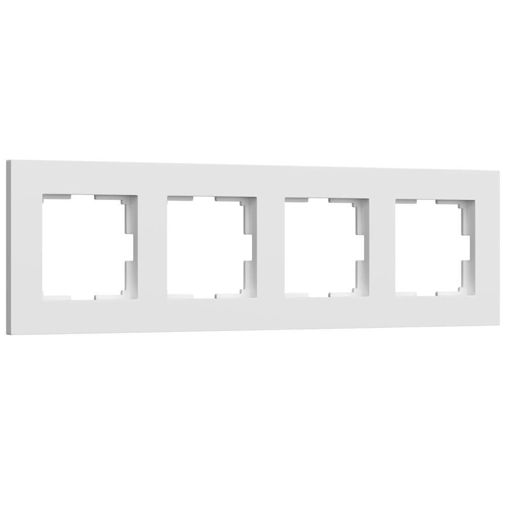 Рамка белый матовый на 4 пост  Slab  -  W0042961