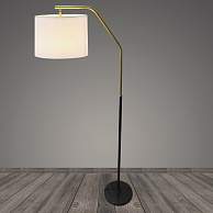 Мелодия света - Торшер Т2187 BK+GD черный+золото/белый абажур 1х40W E27 h1600  BTH23