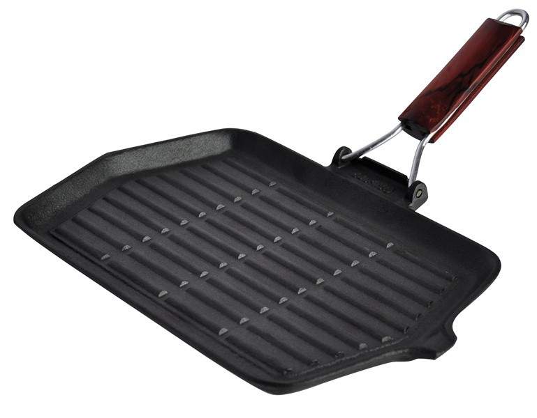REGENT INOX Linea Ferro Сковорода-гриль 36х22х1см деревянная ручка 93-FE-6-36