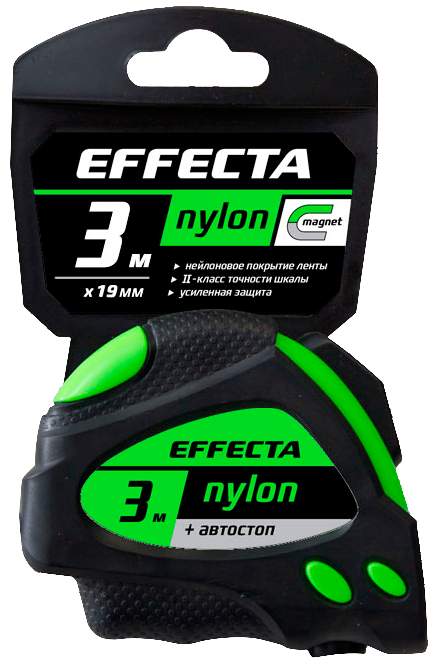 Рулетка EFFECTA Nylon с магн.а/стоп 3м/19мм  580319