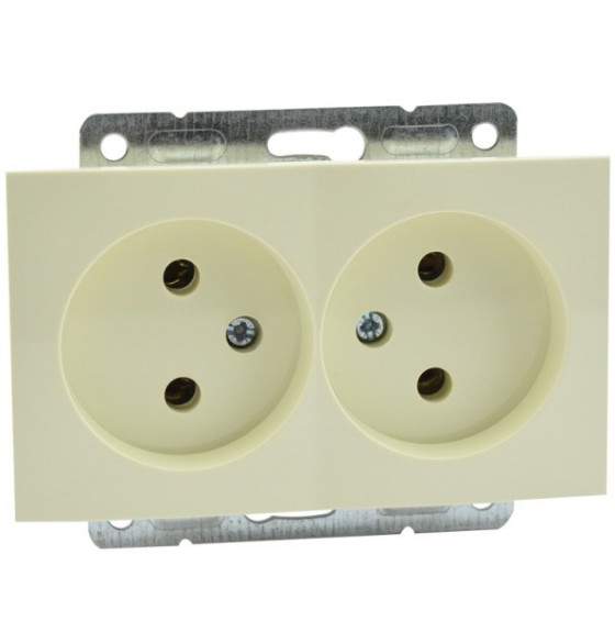 Розетка Mono  500-001705-121  Крем  2-я  б/з с/п 10А  L/D