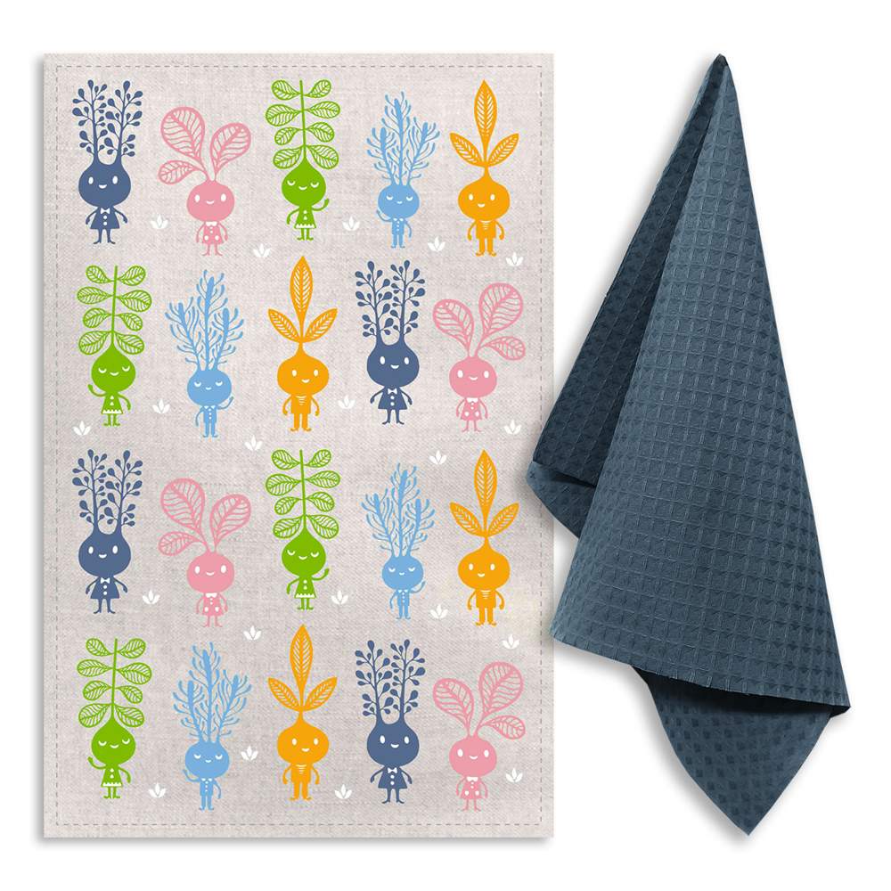 GRAND STIL Комплект полотенец Редиски (полулён 39х60см 1шт +вафля 35х60см 1шт) ЛВ-308