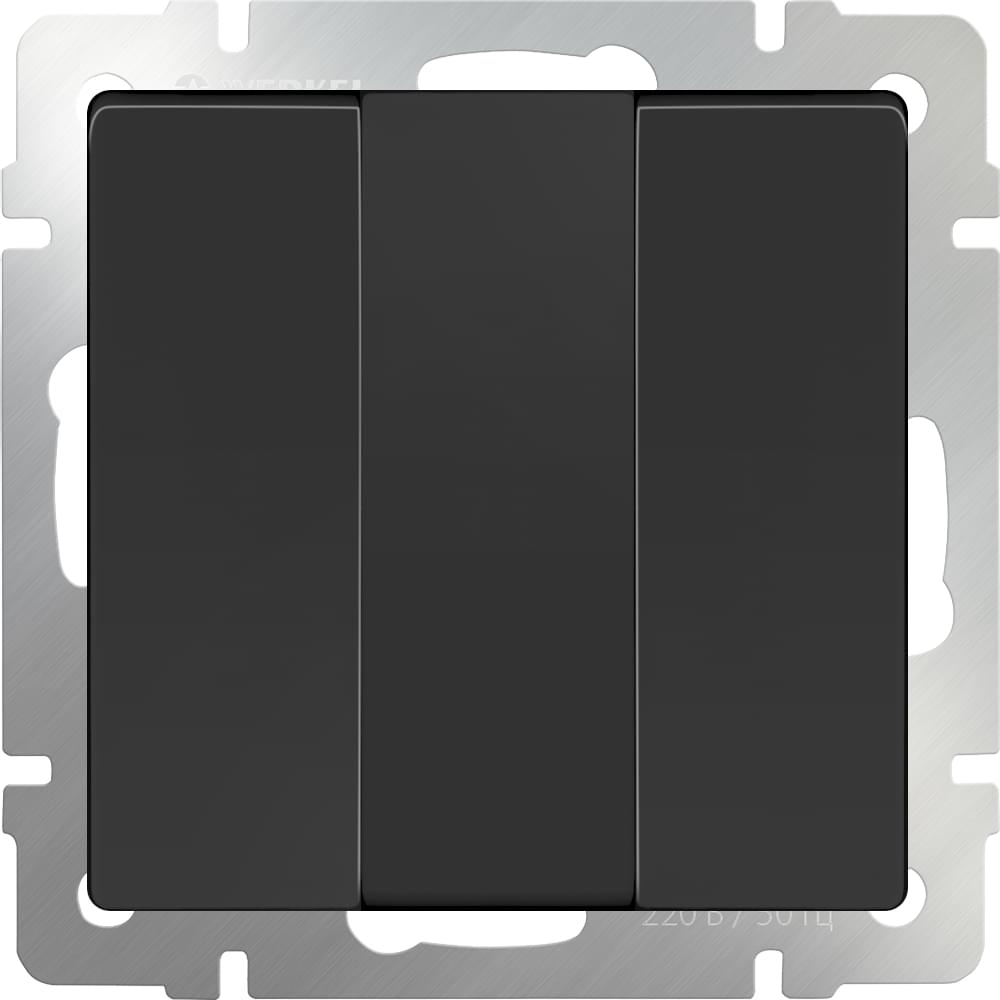 Выкл.  Frame 3-кл. чёрный мат.  WL08-SW-3G  -  W1130008
