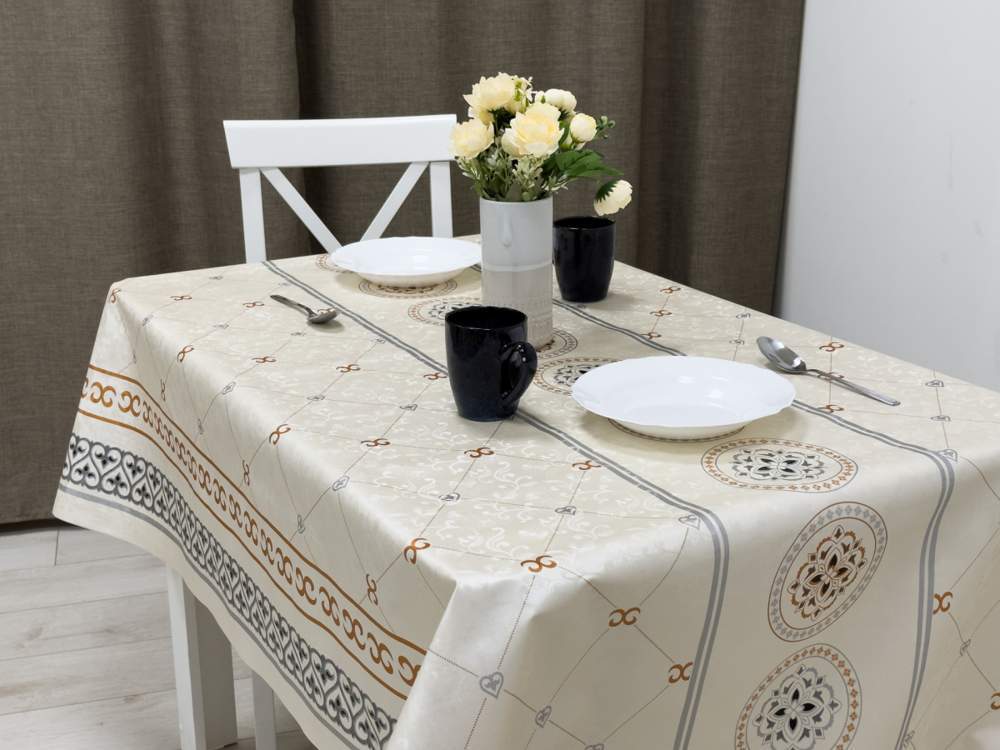 Клеенка ПВХ LaPerla серебро 140см нетканая основа Dasch GL-018S/12439