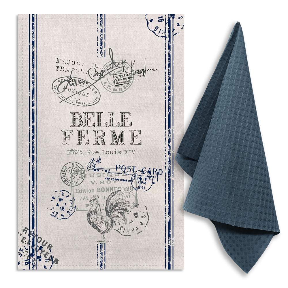 GRAND STIL Комплект полотенец Красивая ферма (полулён 39х60см 1шт +вафля 35х60см 1шт) ЛВ-308