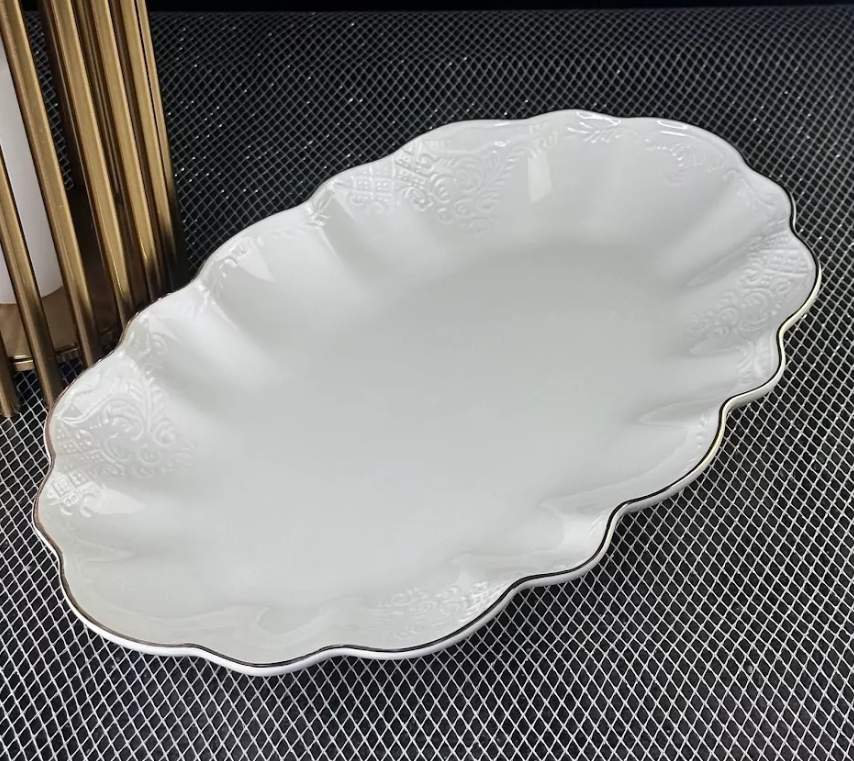 LENARDI Maria Gold Блюдо 226-188 овальное с волнистым краем 35см 